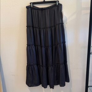Lucky Brand Black Tiered Maxi Skirt